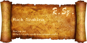 Ruck Szabina névjegykártya